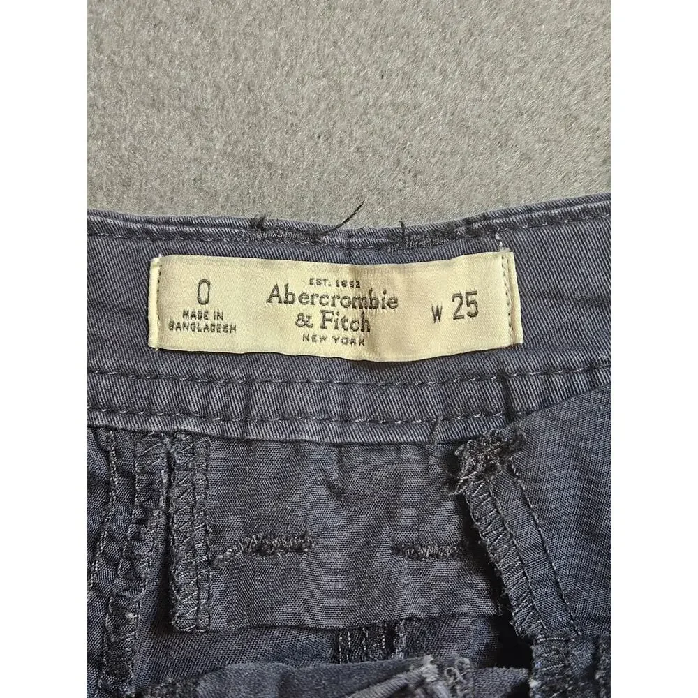Abercrombie & Fitch Shorts Women's Size 0 Blue A&F High Rise Chino Cuffed Shorts - Picture 2 of 5
